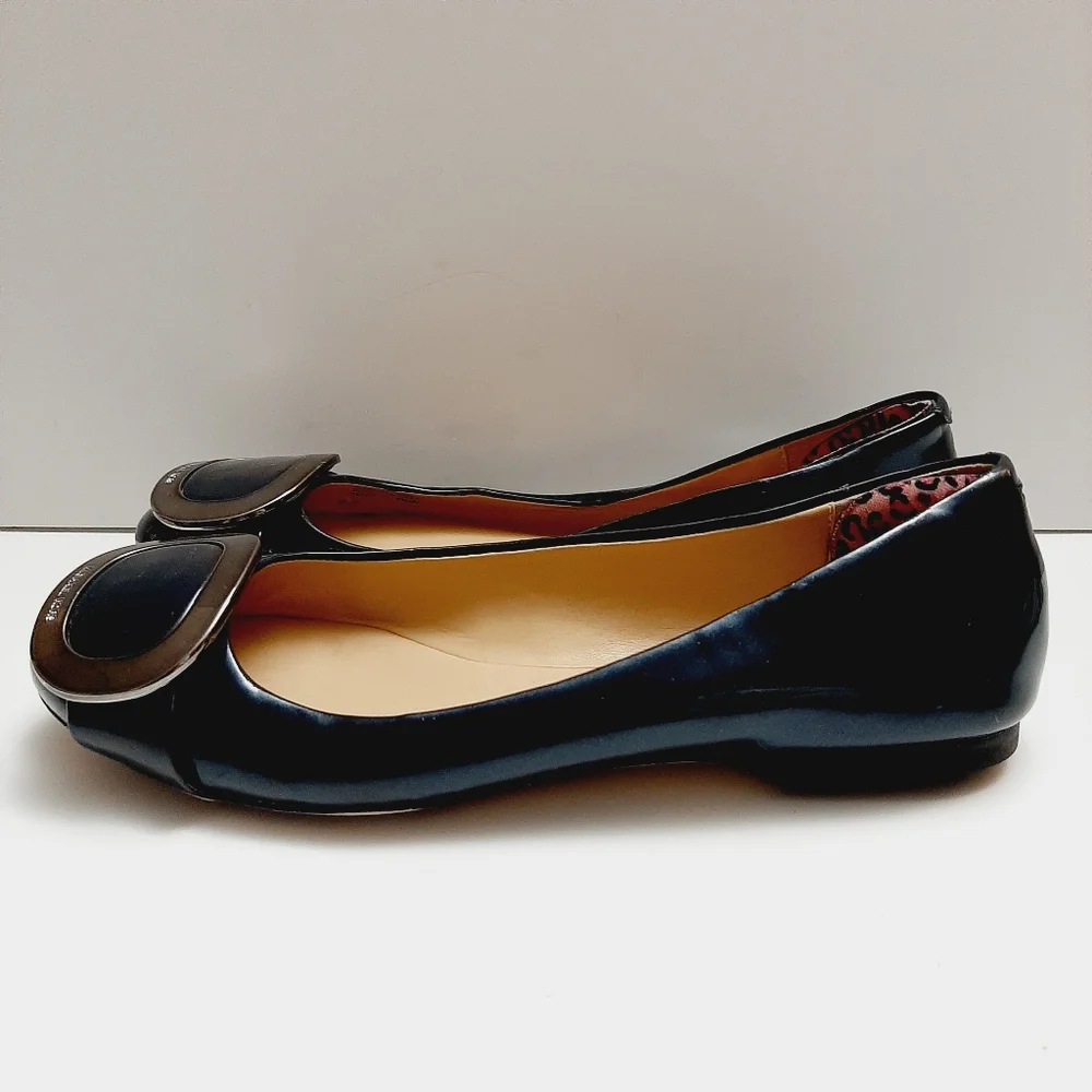 MICHAEL Michael Kors Pauline Patent Genuine Leather Ballet Flats Shoes Teal Sz 7 - Picture 4 of 16